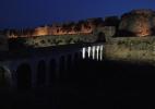 Крепость Метони ночью