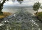 Река, впадающая в озеро Охрид. Македония 